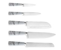 Chop Faux Marble 5-Pc Knife Set with Block