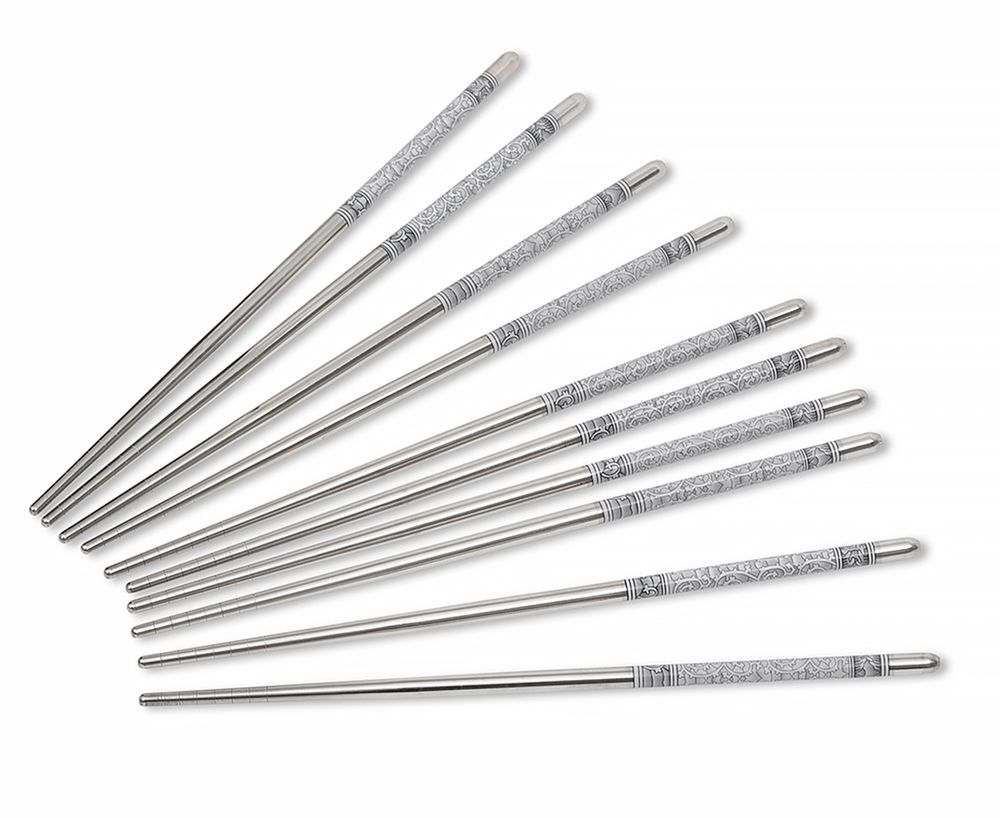 Grey Mosaic Chopsticks, Set of 5