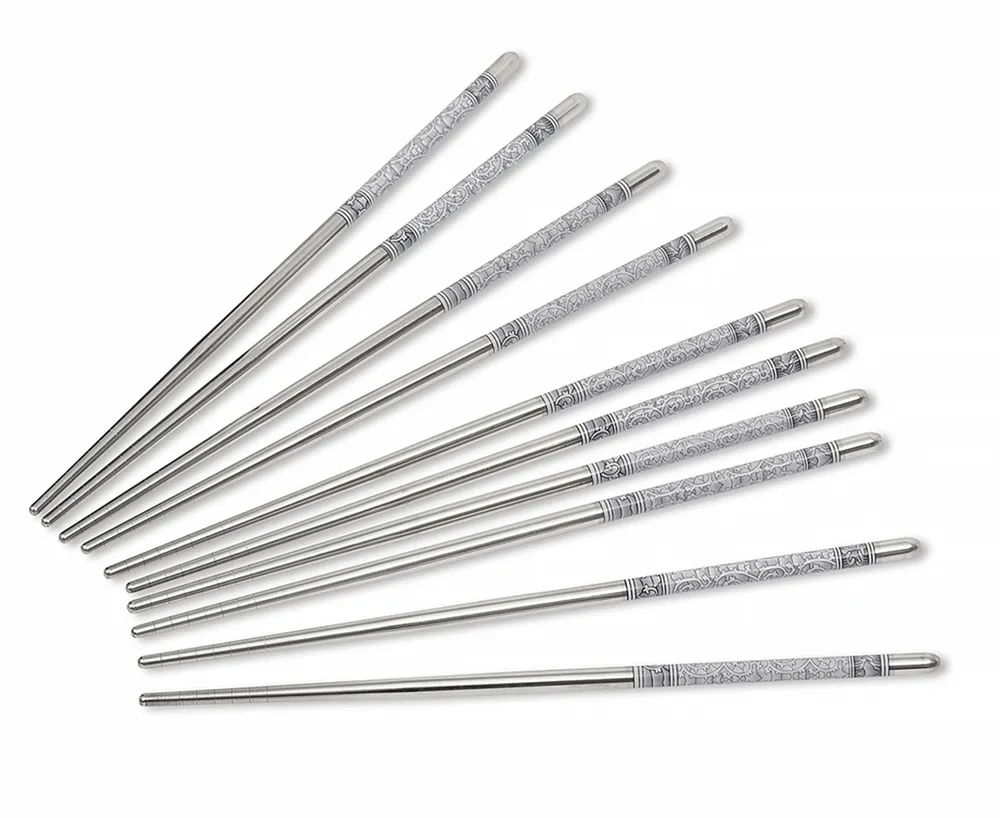 Grey Mosaic Chopsticks, Set of 5