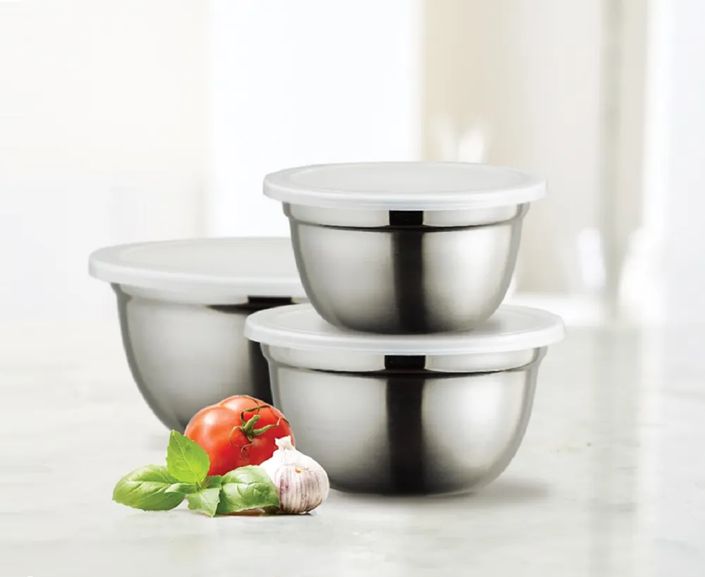 thinkkitchen Edge Bowls with Lids, Set of 3