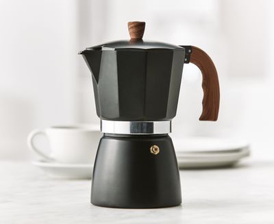 Medita 6-Cup Espresso Maker with Wood Handle