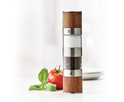thinkkitchen Bamboo 2-in-1 Salt Shaker and Pepper Grinder