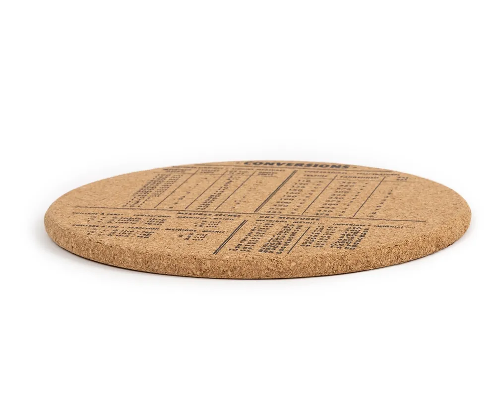 Magnetic Cork Trivet with Conversion Chart