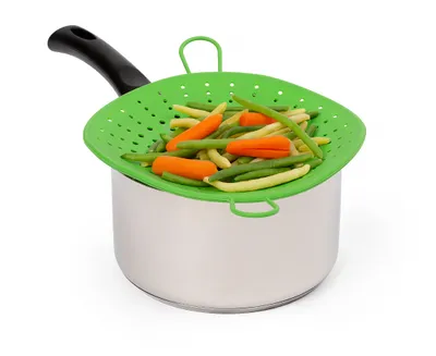 Cuiseur de légumes à la vapeur en silicone par thinkkitchen, vert