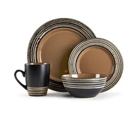 Tahiti Mocha 16-Pc Dinnerware Set