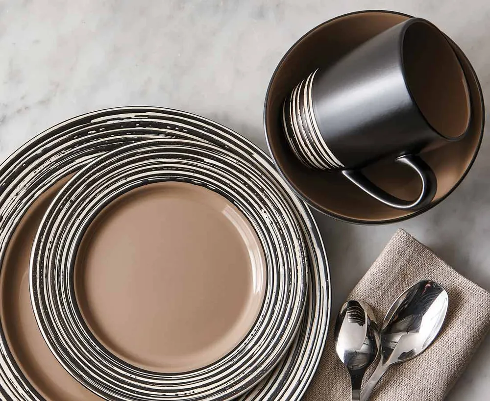 Tahiti Mocha 16-Pc Dinnerware Set