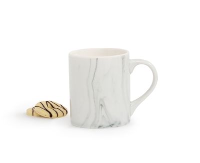 Marble Mug, White, 11.8 oz