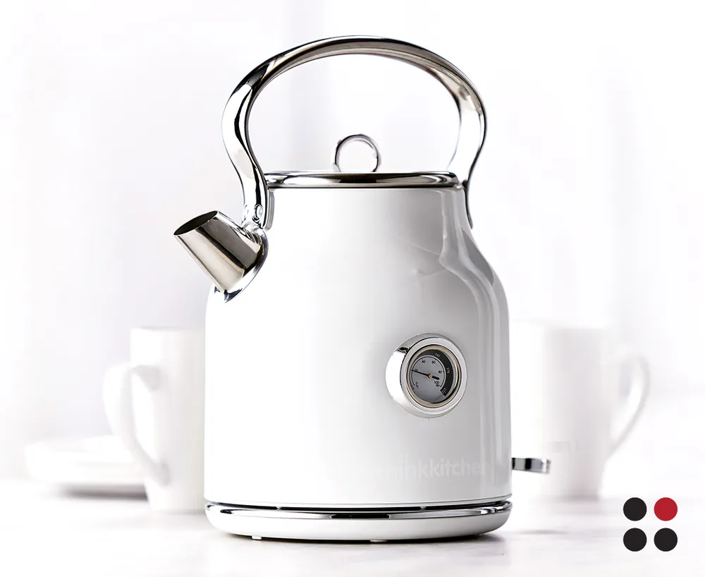 Bella Stylish 1.8 Liter 1500 Watt Ceramic Cordless Electric Kettle, White  Marble 