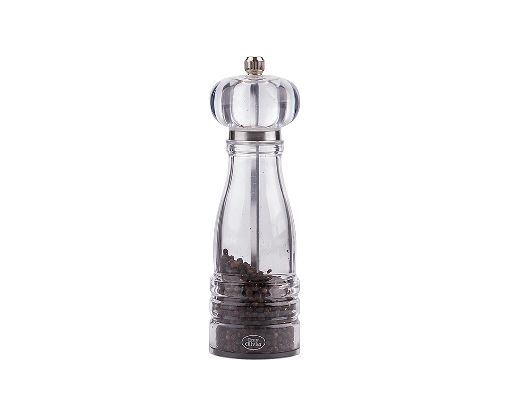 Remy Olivier "Fiori" Clear Pepper Mill, 8"