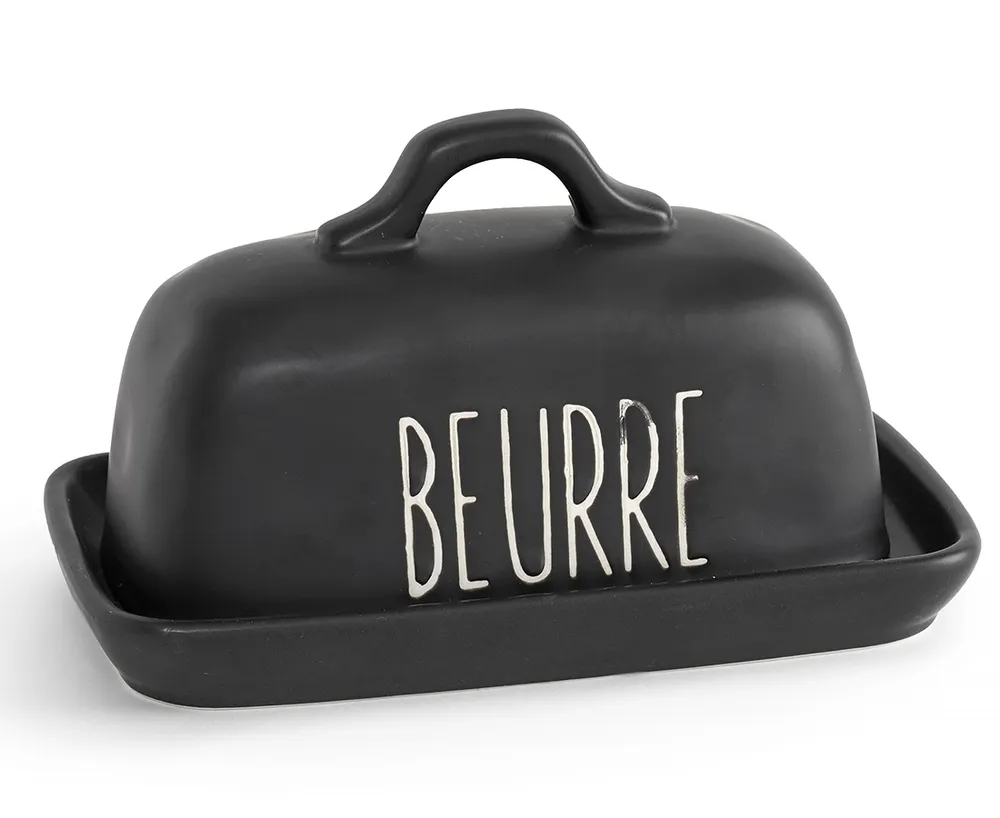 Retro Butter Dish, Black