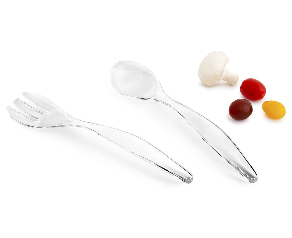 Crystal Acrylic Salad Servers, Set of 2, Clear