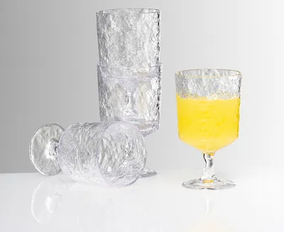 Crystal Acrylic Stackable Cups, Set of 4, Clear
