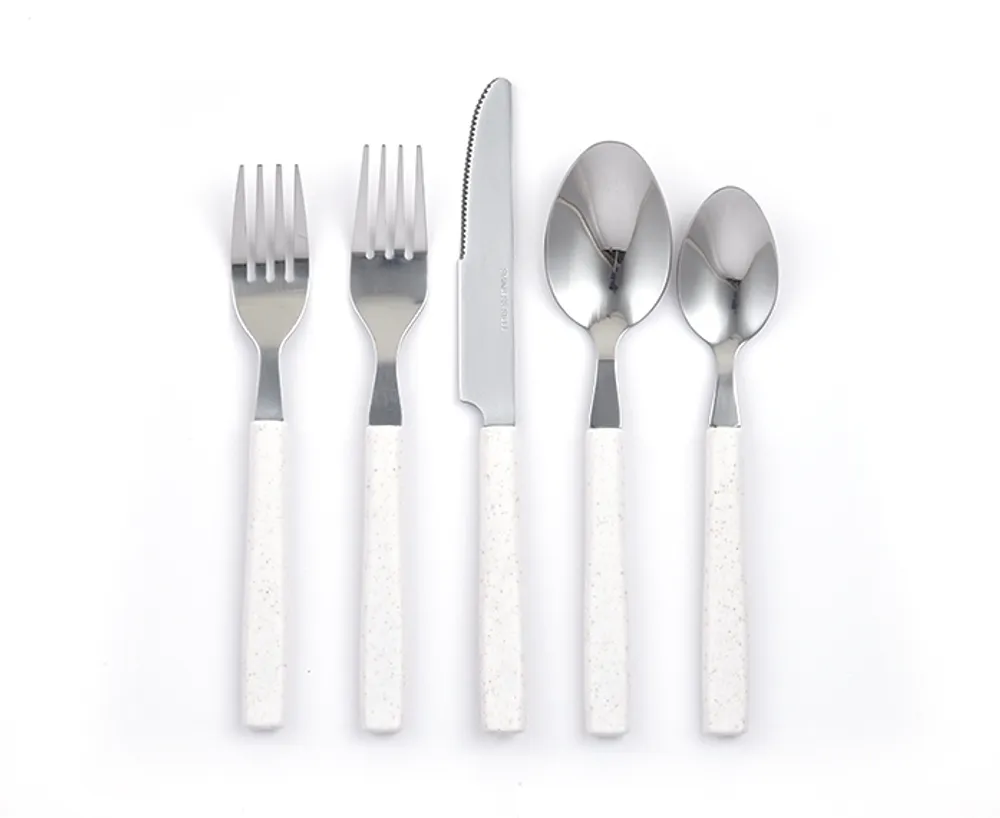 20-Pc Handmade Flatware Set, Silver