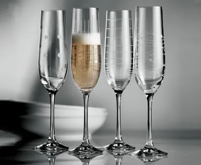 Club Champagne Flutes, Set of 4