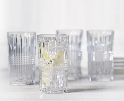 Diamond Highball Glasses, Set of 4