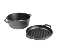 Lodge Cast Iron Chef Double Dutch Oven, 5.6 L