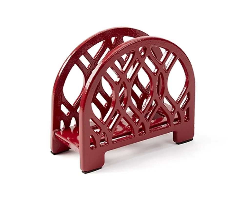 thinkkitchen Cast Iron Napkin Holder, Red