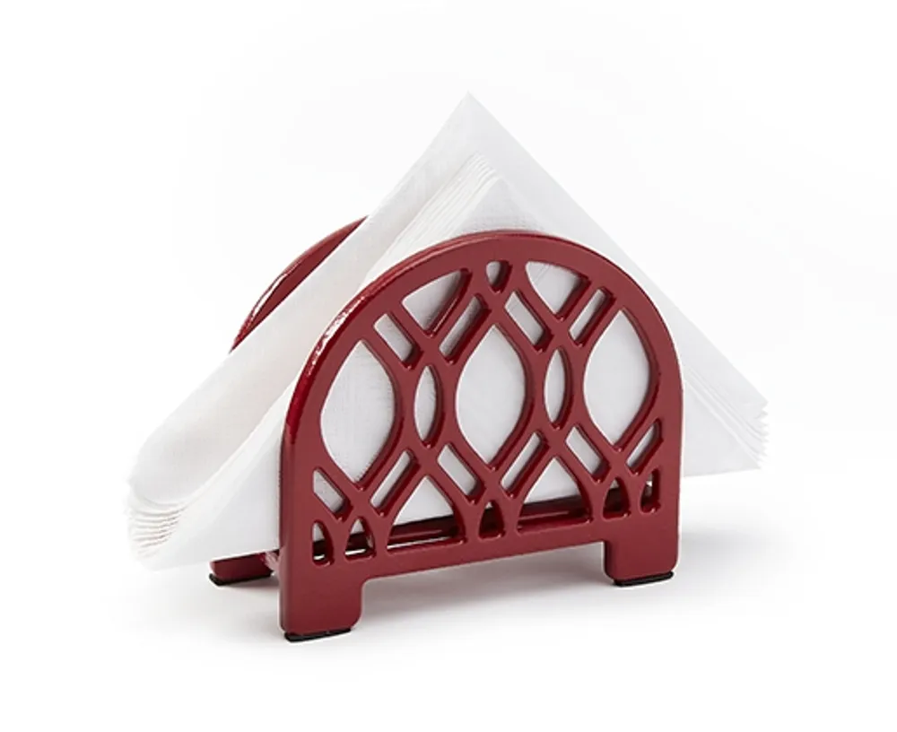 thinkkitchen Cast Iron Napkin Holder, Red