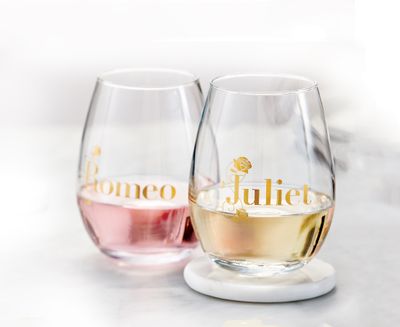 Romeo and Juliet Glasses, Set of 2