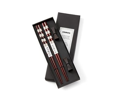 Premium Chopsticks with Rests, Set of 2