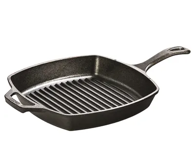 Lodge Logic Cast Iron Square Grill Pan, 10.5"