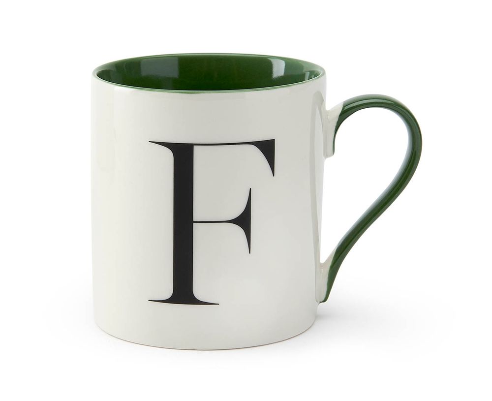Monogrammed Mug "F", Green