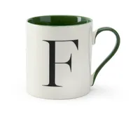 Monogrammed Mug "F", Green