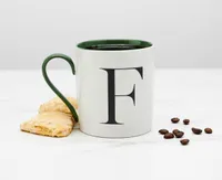 Monogrammed Mug "F", Green