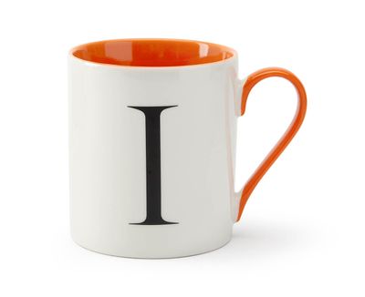 Monogrammed Mug "I", Orange