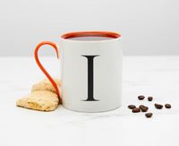 Monogrammed Mug "I", Orange