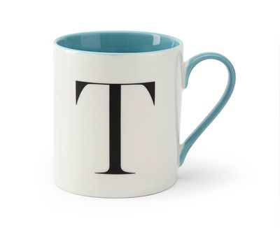 Monogrammed Mug "T", Blue