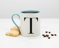 Monogrammed Mug "T", Blue