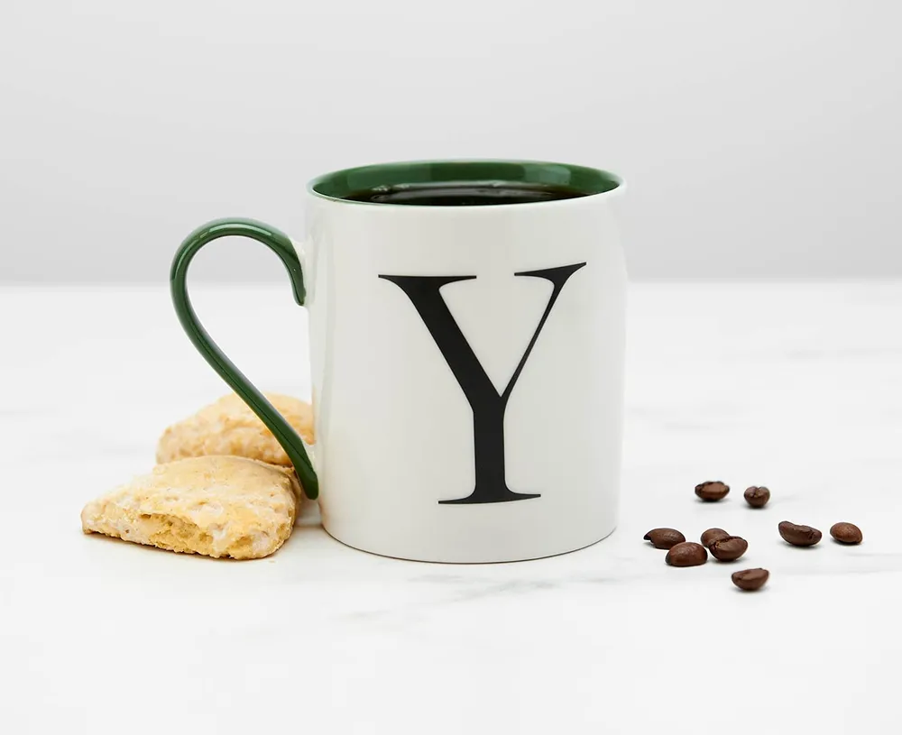 Monogrammed Mug "Y", Green