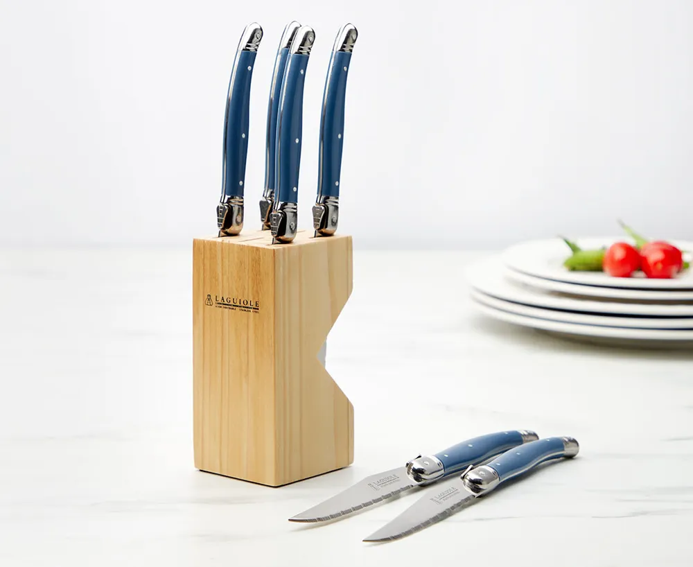 Laguiole Al Fresco 6-Pc Knife Set with Pine Box