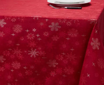 Red Snowflakes Tablecloth