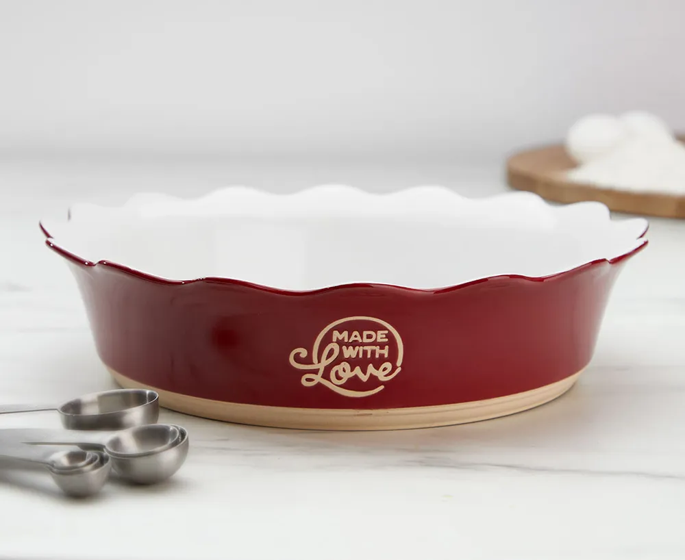 Made With Love Stoneware Pie Dish