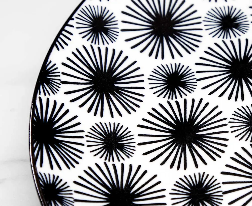 Uni Dinner Plate, Black and White