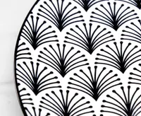 Peacock Side Plate, Black and White