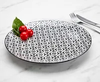 Buttons Dinner Plate, Black and White