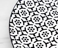 Buttons Dinner Plate, Black and White