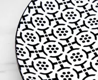 Buttons Side Plate, Black and White