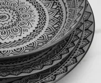 Maasai 12-Pc Dinnerware Set, Grey & Black