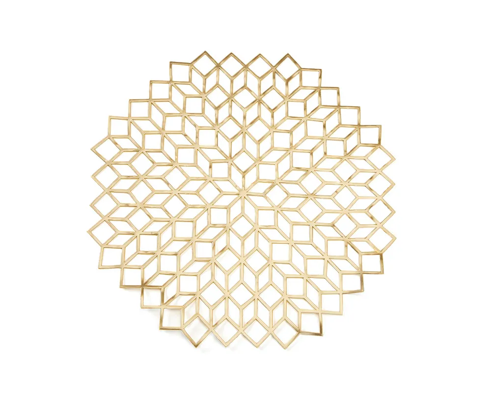 Round Metallic Flower Placemat