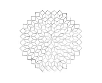 Round Metallic Flower Placemat, Silver