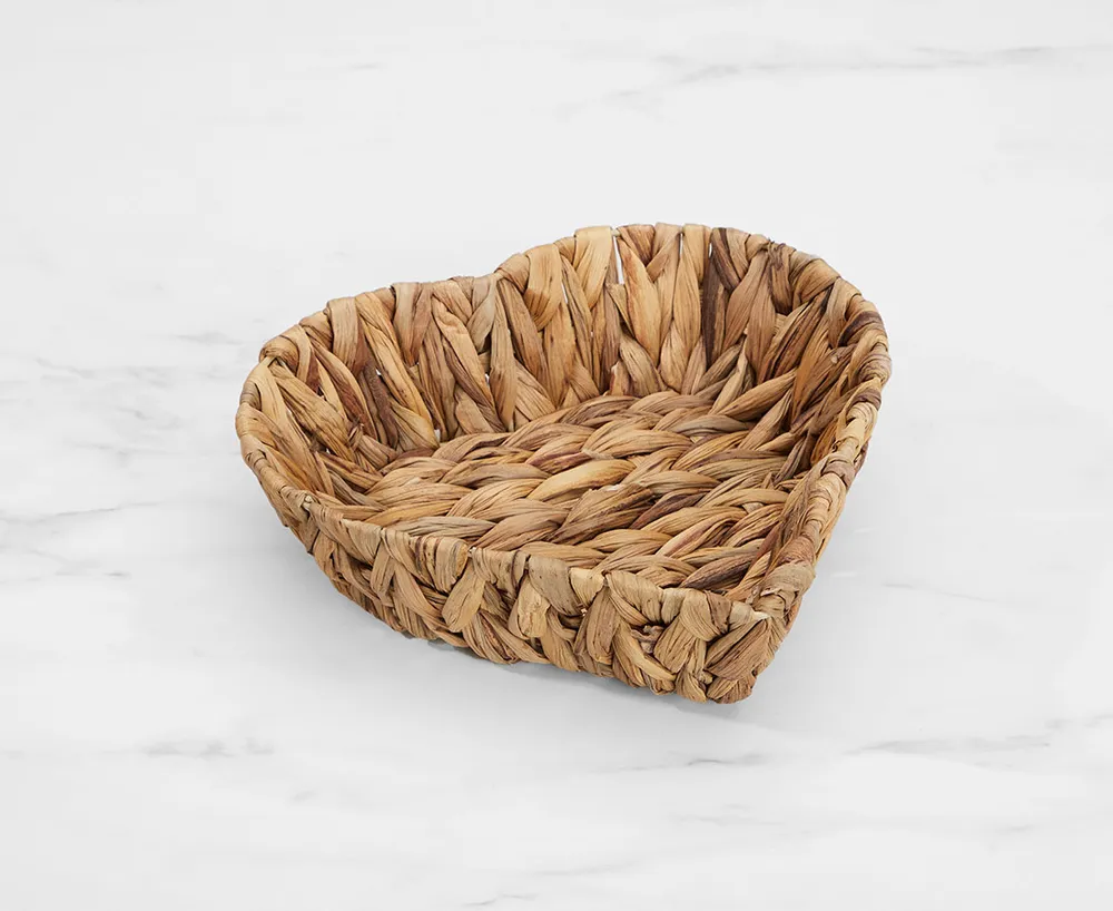 Oasis Heart-Shaped Hyacinth Bread Basket