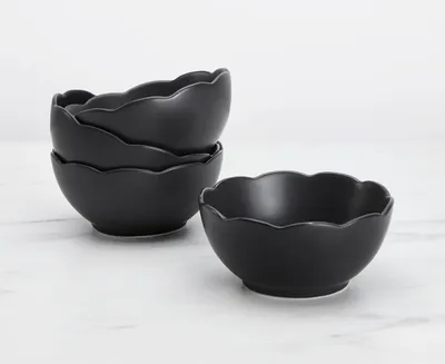 Matte Bowls, Black, Set of 4