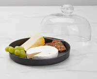 Porcelain and Glass Cheese Dome, Matte Black