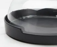 Porcelain and Glass Cheese Dome, Matte Black