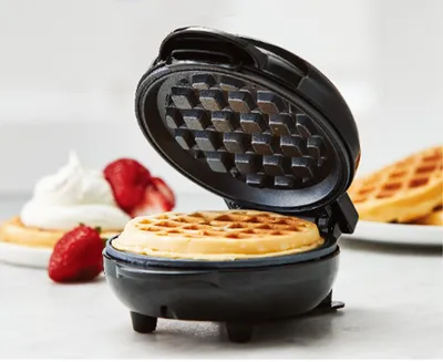thinkkitchen Mini Waffle Maker, Black
