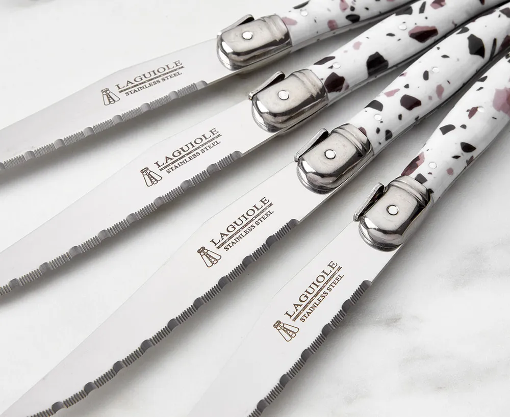 Laguiole Steak Knives, Set of 4, Terrazzo